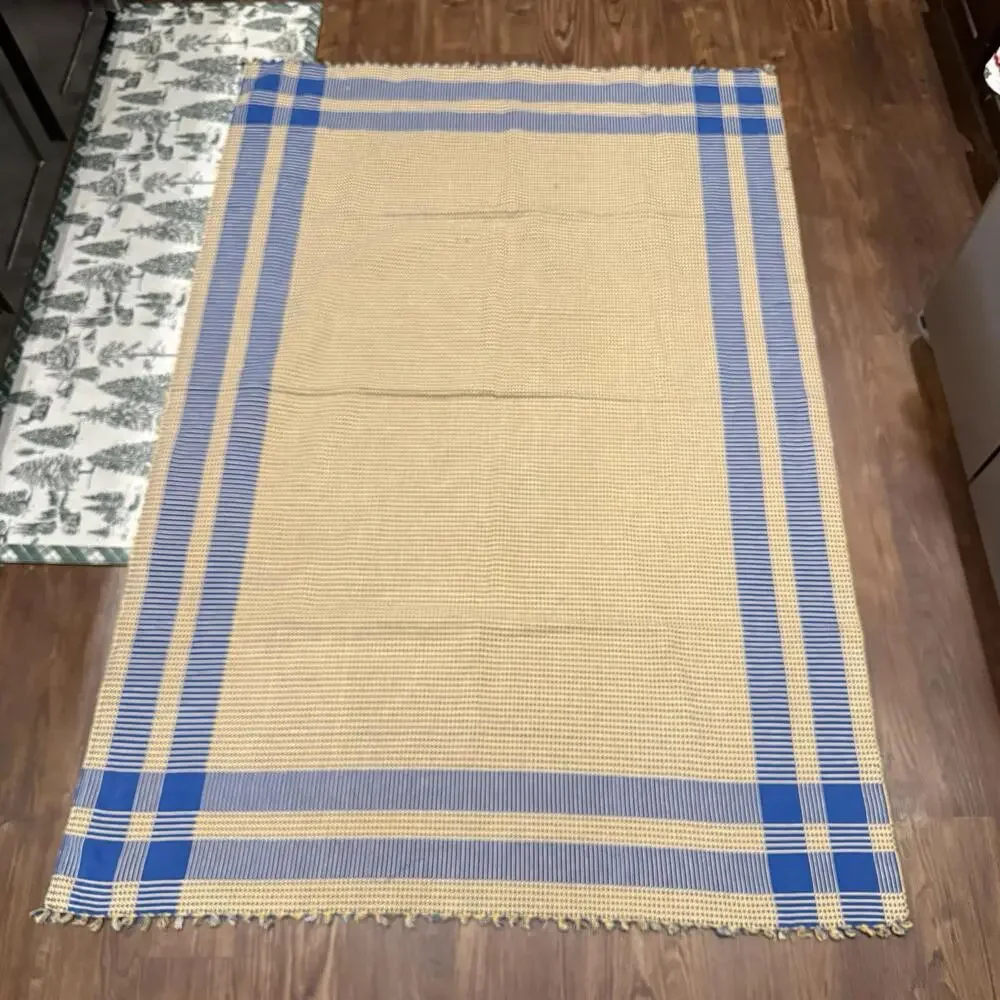 Vintage Reversible Colorful Turkish Handmade Kilim Thin Area Rug Size 73x50